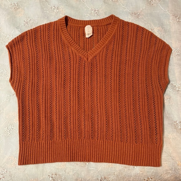 Rust Knit Sleeveless Sweater Size Large - Picture 1 of 3